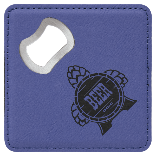 Square Leatherette Coaster and Bottle Opener - Image 12
