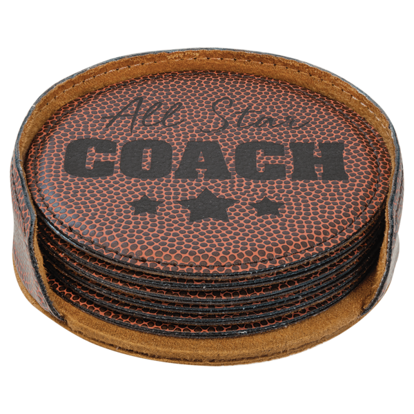 4" Leatherette Coaster Set - Image 4