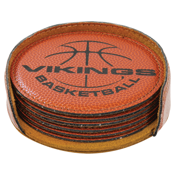 4" Leatherette Coaster Set - Image 3