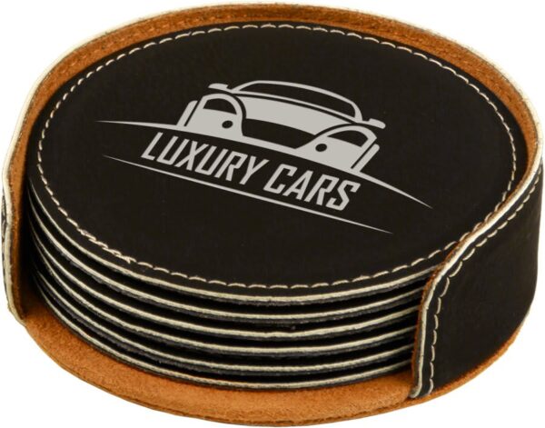 4" Leatherette Coaster Set - Image 13